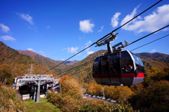 紅葉の谷川岳ロープウエイ