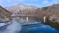 冬の湯西川橋梁