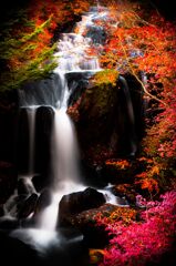 秋の滝。