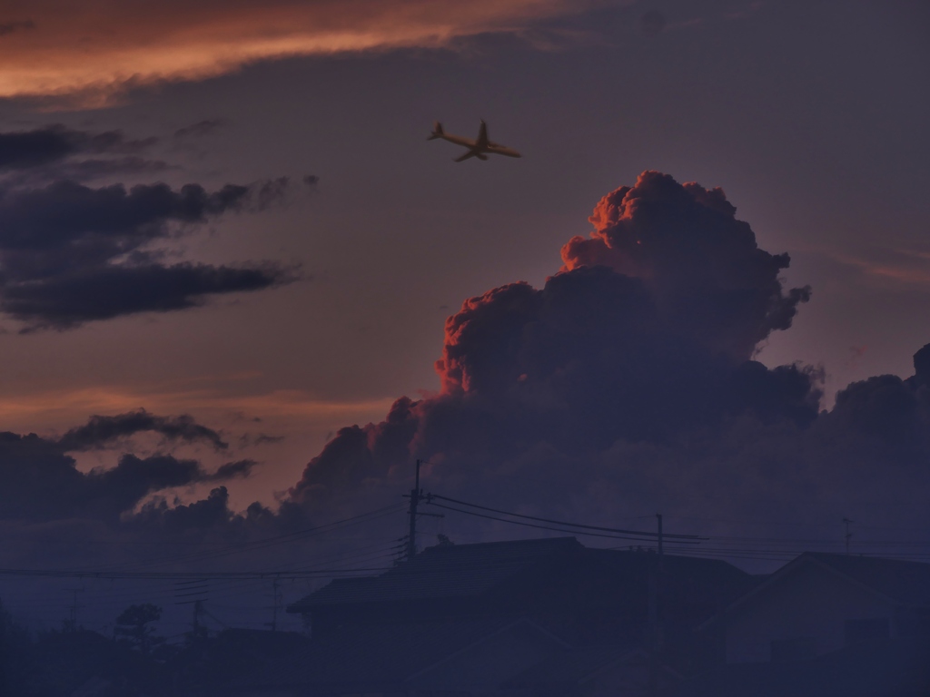 入道雲に向かって・・。