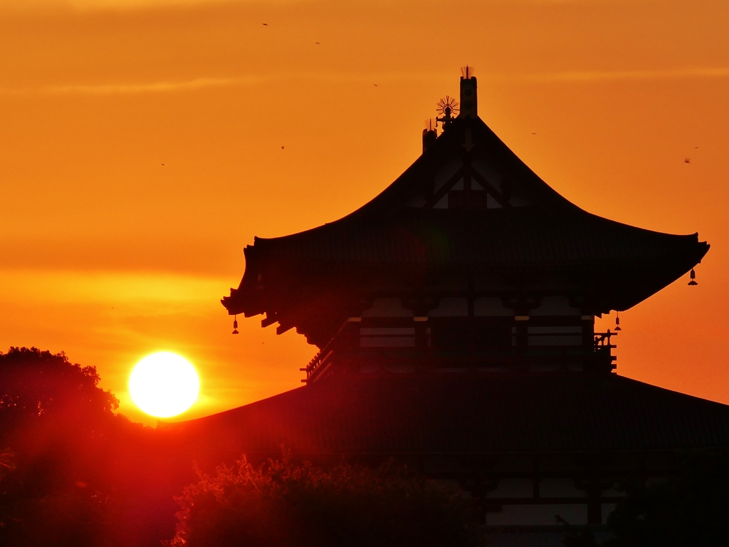 平城京に沈む夕陽2