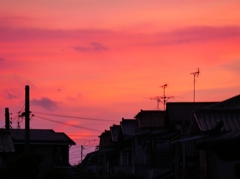 街の夕焼け