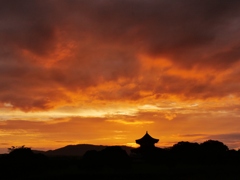 夕焼けの平城京