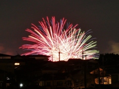 街の明かりと花火と・・。