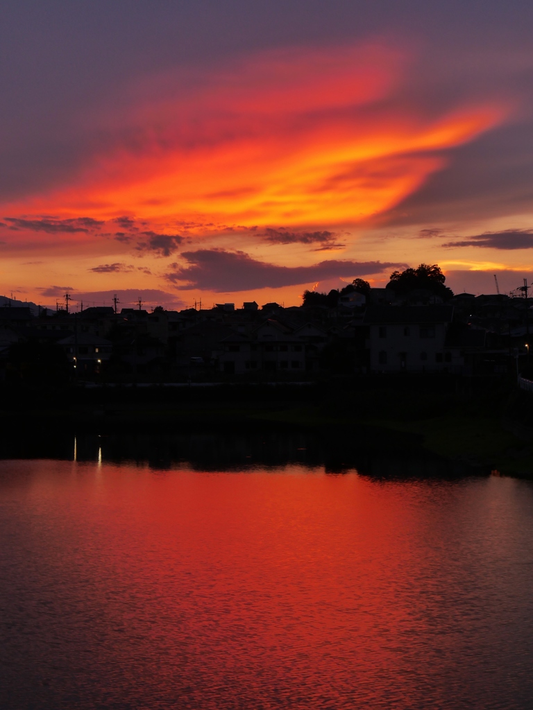 燃える夕空