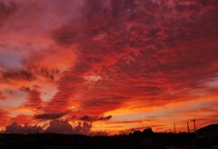 残照の夕空アート2