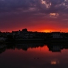 沈む夕陽・・。