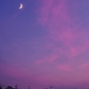 夕焼け雲と月