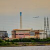 飛行機が飛ぶ景色