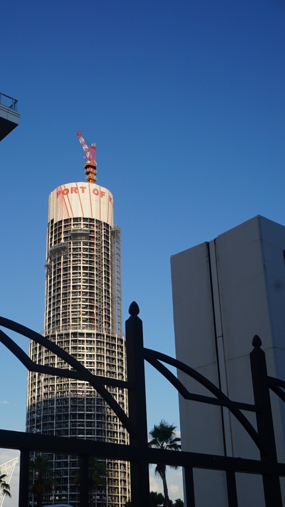 神戸ポートタワー①~夕方~　改修工事中