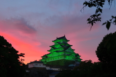 宵に染まる姫路城