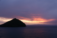 湯の島と夕焼け