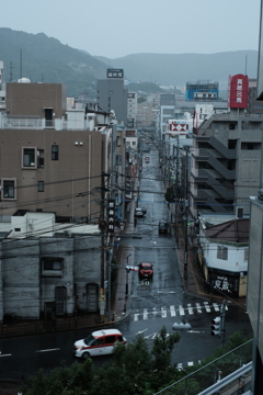 台風接近中の長崎市