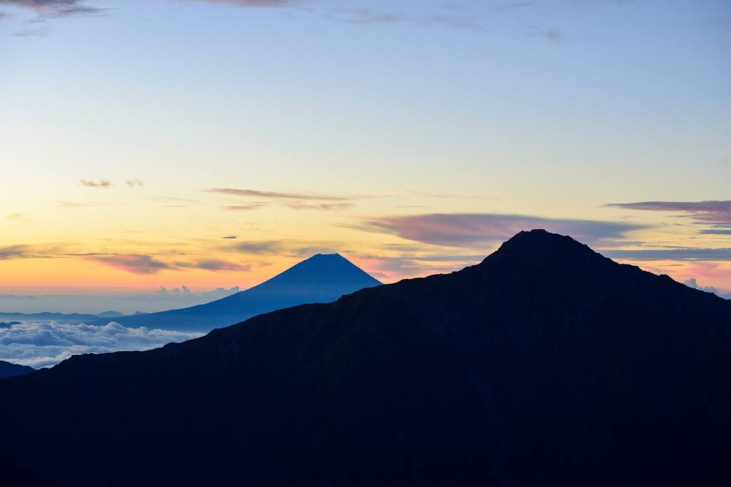 富士山と北岳