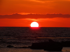 日本海に沈む夕日