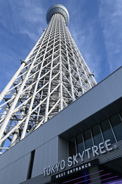 空に向かって伸びるスカイツリー