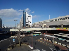 宇都宮駅の歩道橋からの景色（2月7日）