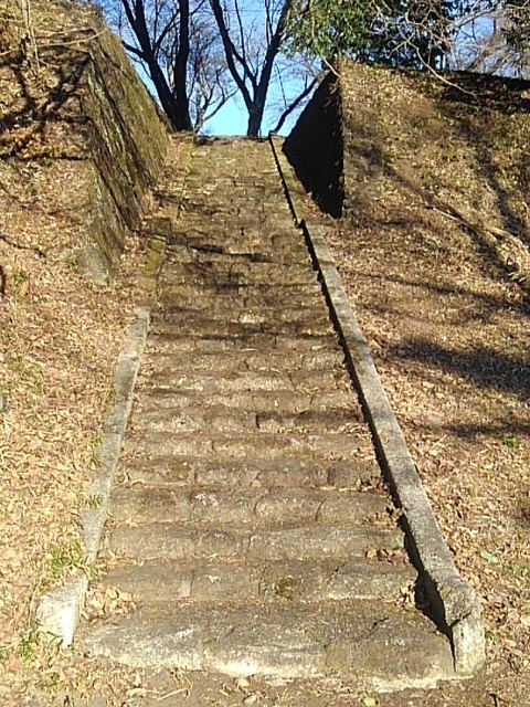 城跡の丘の上り階段（1月5日）