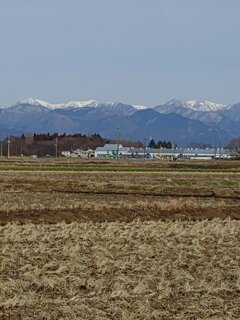 雪が積もった山並み（3月6日）