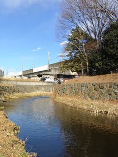 市街地の映り込みの川（1月23日）