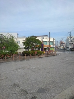 矢板駅の時計台と街路樹（5月24日）