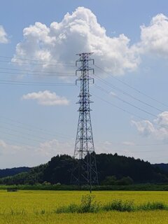 鉄塔と入道雲（8月28日）