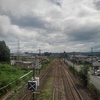 歩道橋から見えた線路（8月1日）
