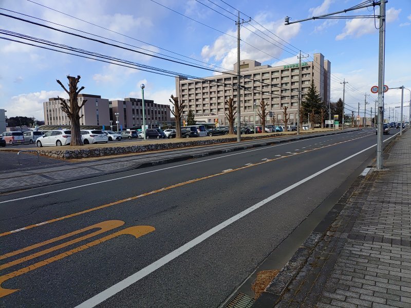 済生会宇都宮病院の近くの道路（1月23日）