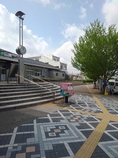 氏家駅の駅前（4月26日）
