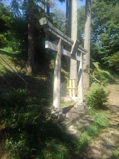 川崎城跡公園の歩道沿いの鳥居（7月26日）