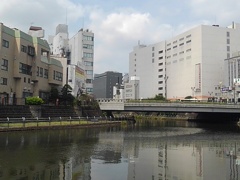 川と道路橋と市街地（7月4日）