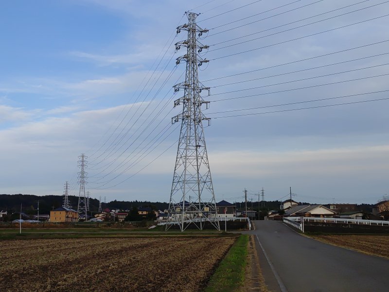 道沿いの鉄塔（11月6日）