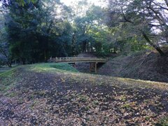 丘の土手の道と陸橋（10月27日）