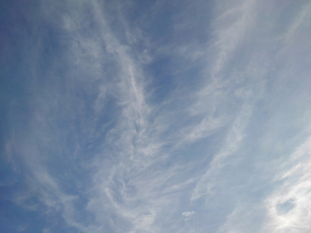薄い雲のある青空（10月25日）