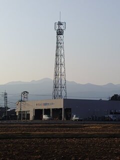 水田にある鉄塔（1月19日）