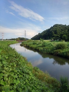 空が映り込む川（7月20日）