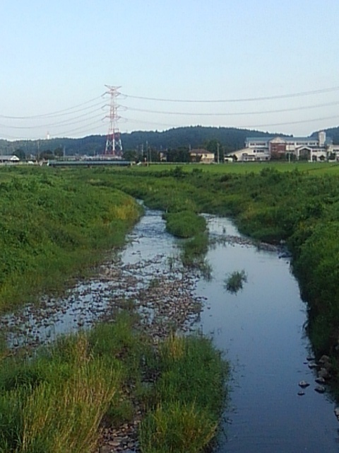 川と鉄塔の景色（8月2日）