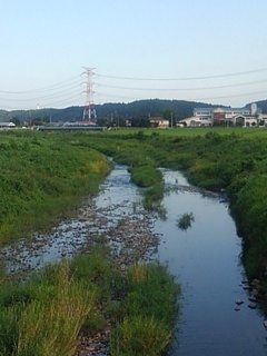 川と鉄塔の景色（8月2日）