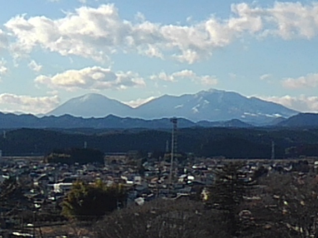 長峰公園の丘から見えた日光連山（1月1日）