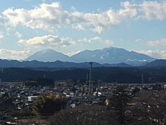 長峰公園の丘から見えた日光連山（1月1日）
