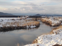 雪の後の川（2月6日）