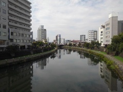 橋から見えた大きい川（7月26日）