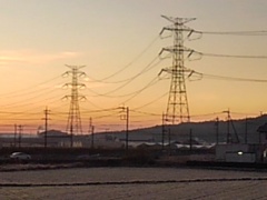 朝焼けの鉄塔（11月26日）