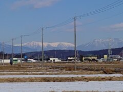 水田と那須連山（1月13日）