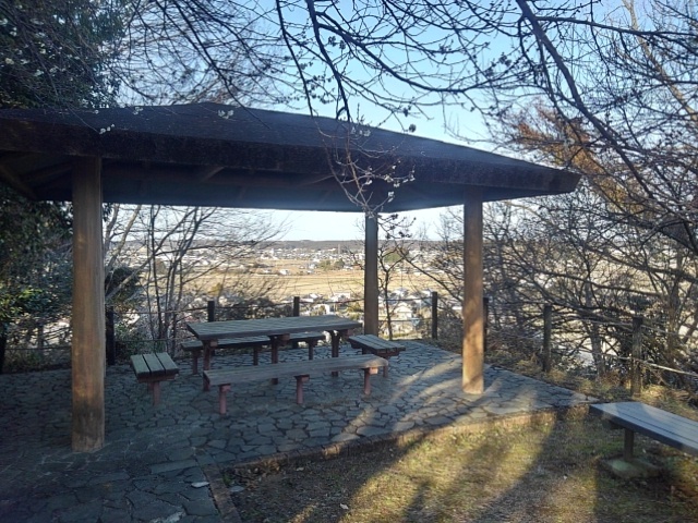 川崎城跡公園の丘の休憩所（3月14日）