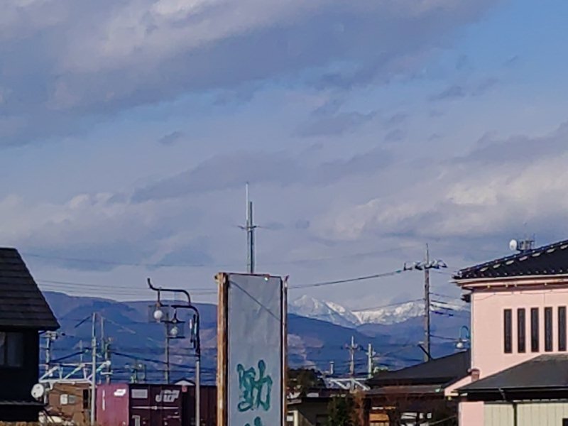 街中で見られた雪山（1月5日）