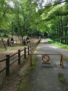 自転車通行禁止の看板（8月8日）