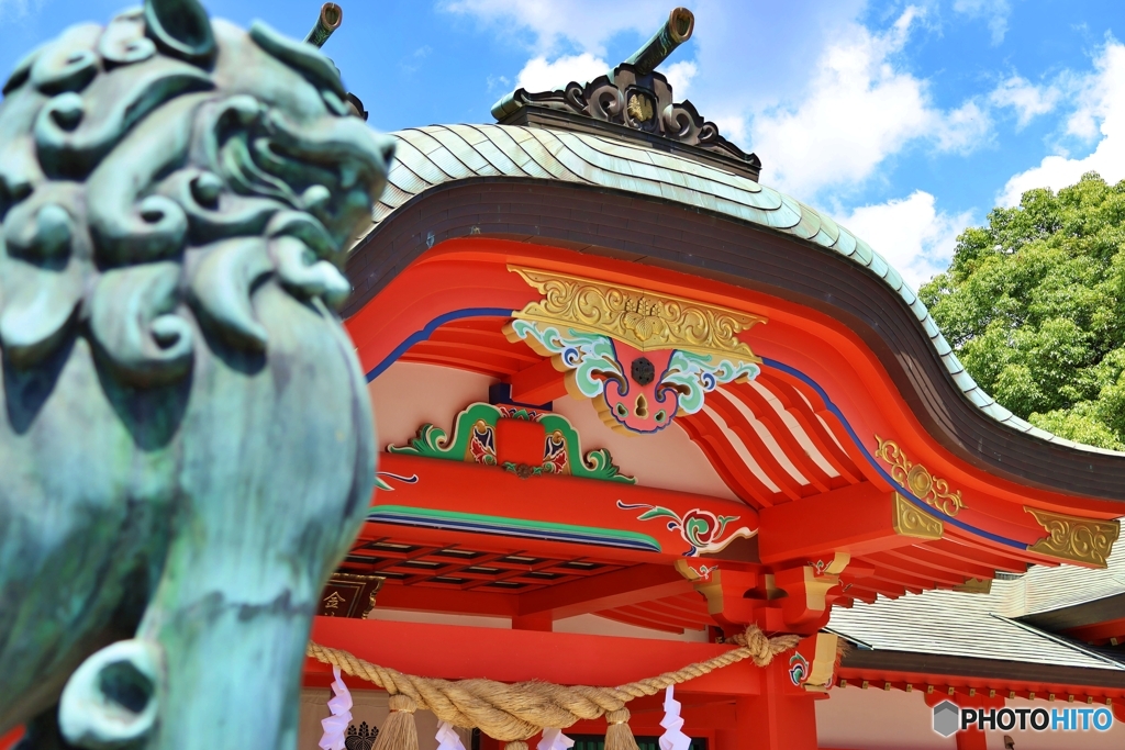 夏空の神社