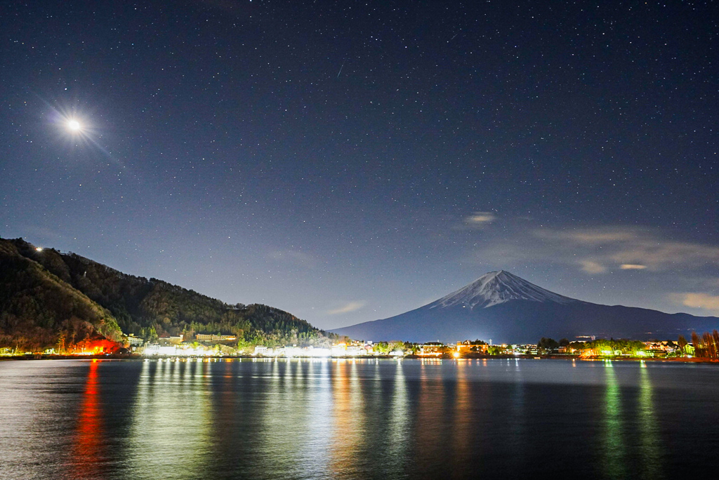 星空と富士山