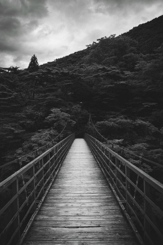 鬼怒川にかかる吊り橋